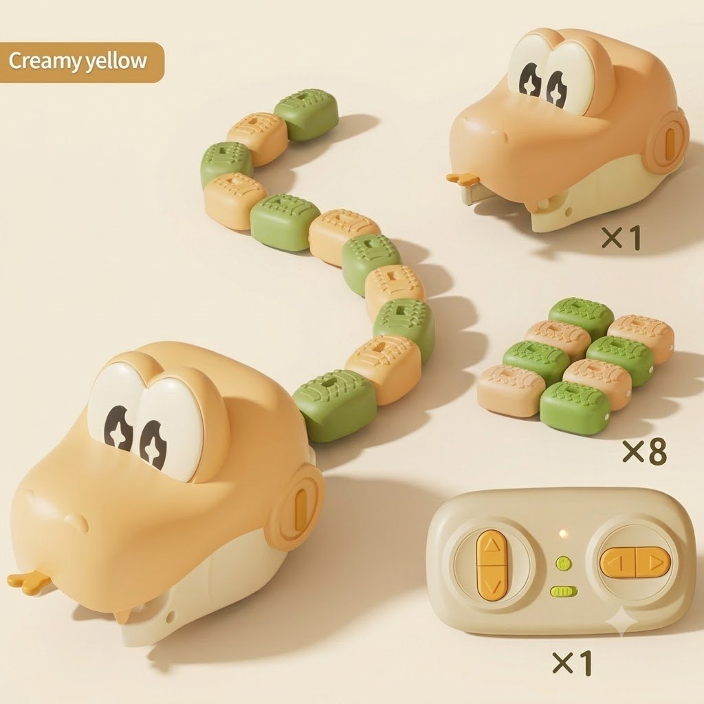 Single yellow set: 1 snake head, 8 body segments, 1 remote controller